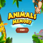 Parejas de animales: juego de memoria para niños